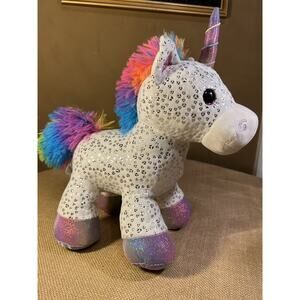 Kellytoy Plush Rainbow Unicorn Horse-Medium size 12x12